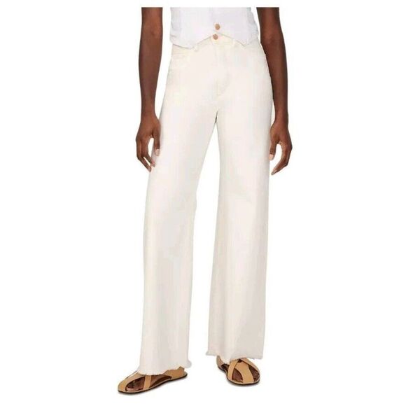 DL1961 Hepburn Wide Leg High Rise Vintage Jeans-Eggshell Size 20W NWT MSRP $199 - Picture 2 of 16